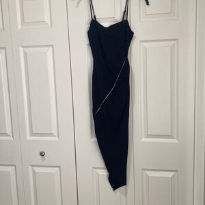 Midi black dress with embellished design, never worn, tags still on
